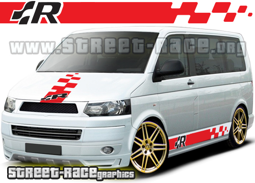 VW transporter full racing stripes 009