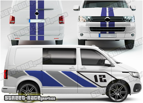 VW transporter full racing stripes 010