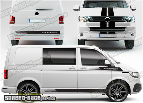 VW transporter full racing stripes 012