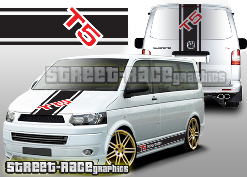 VW transporter full racing stripes 001