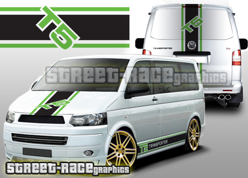 VW transporter full racing stripes 002