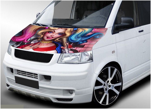 122 - VW Transporter bonnet wrap (Harley Quinn)