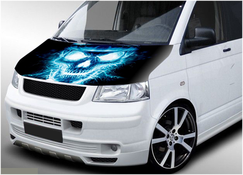 303 - VW Transporter bonnet wrap (Electric Skull)