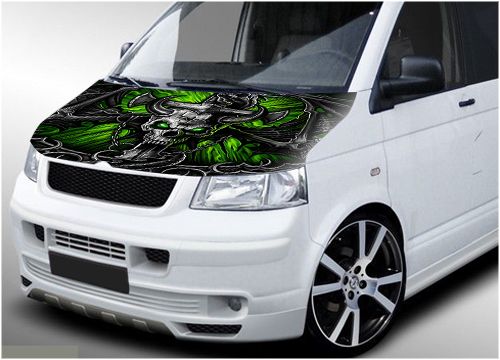 306 - VW Transporter bonnet wrap (Demon Skull)