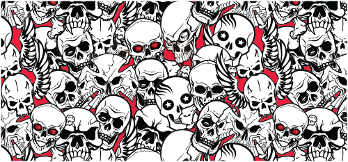 308 - VW Transporter bonnet wrap (Stickerbomb Skull) - Image 2