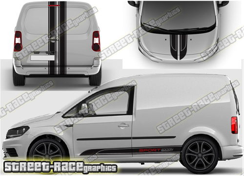VW Caddy full stripes 009