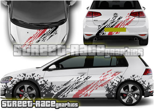 Volkswagen Golf rally 001 mud splatter graphics