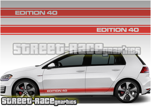 Volkswagen side racing stripes 008 - edition 40