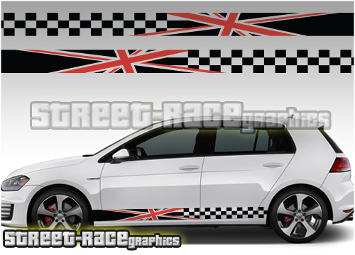Volkswagen side racing stripes 012 - Union Jack