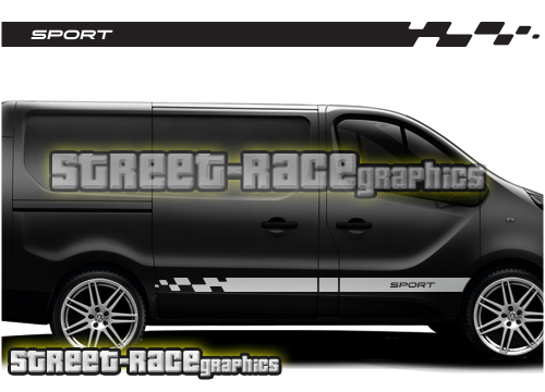 Vauxhall / Opel Vivaro side racing stripes 001