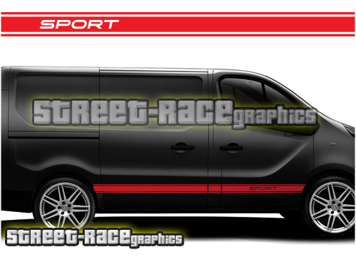 Vauxhall / Opel Vivaro side racing stripes 005