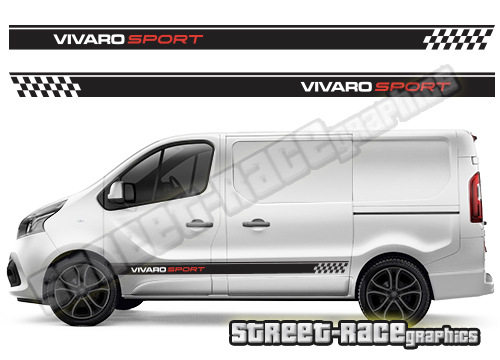 Vauxhall / Opel Vivaro side racing stripes 010