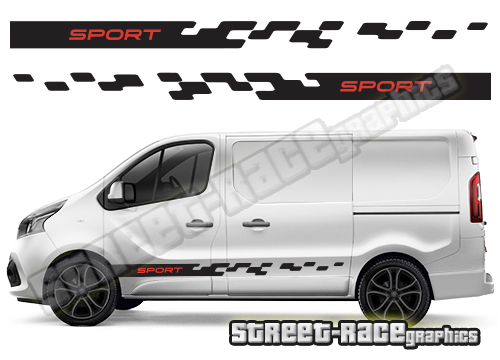 Vauxhall / Opel Vivaro side racing stripes 014
