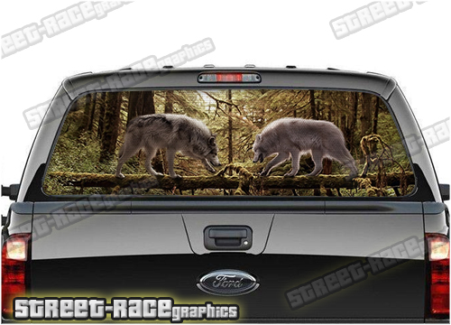 1103 - Rear window perforated graphic - Wolves