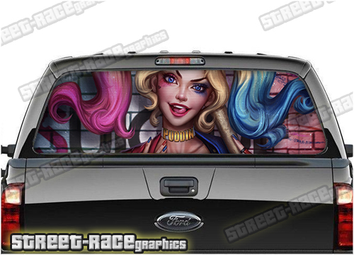 122 - Rear window perforated graphic - Harley Quinn