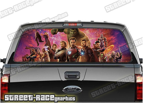 133 - Rear window perforated graphic - Avengers
