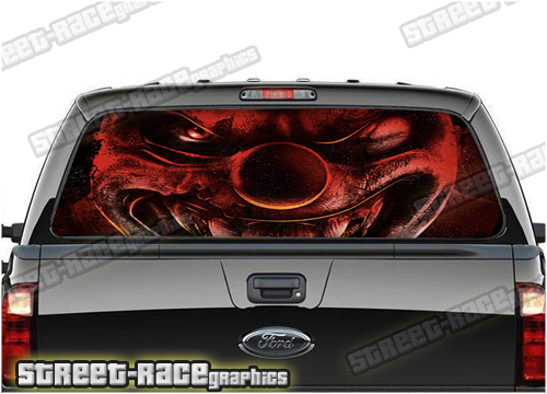 208 - Rear window perforated graphic - Scary Clown