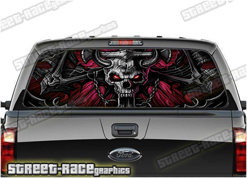 306 - Rear window perforated graphic - Skull