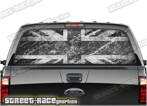 708 - Rear window perforated graphic - Union Jack Flag