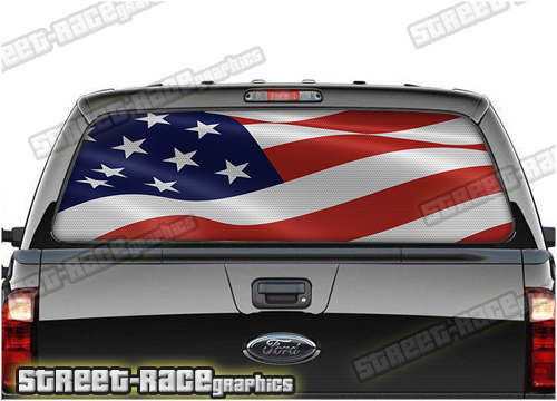 710 - Rear window perforated graphic - USA Flag