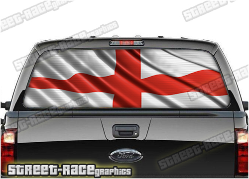 719 - Rear window perforated graphic - George Cross Flag