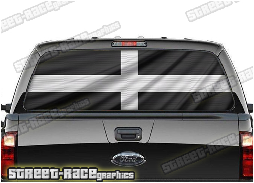 728 - Rear window perforated graphic - Cornwall Flag