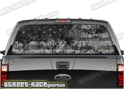 729 - Rear window perforated graphic - USA Flag