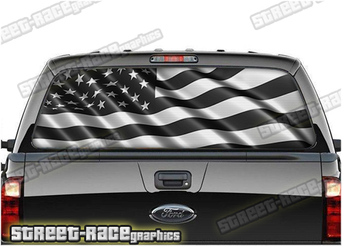731 - Rear window perforated graphic - USA Flag