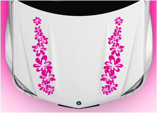 Bonnet flower stripes stickers 001