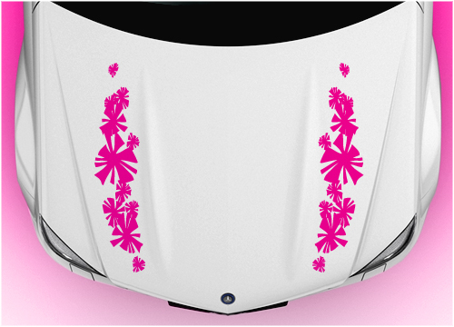 Bonnet flower stripes stickers 002