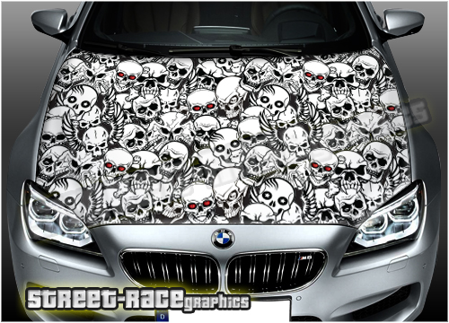 309 - Bonnet wrap (Skull stickerbomb)