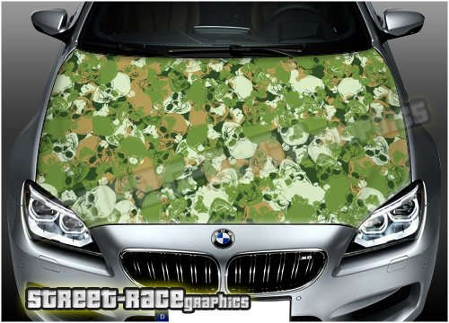 310 - Bonnet wrap (Skull camo stickerbomb)