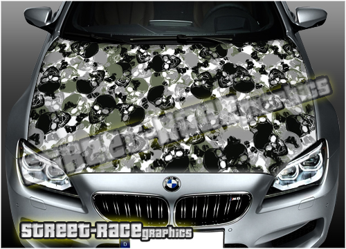 311 - Bonnet wrap (Skull camo stickerbomb)