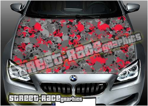 312 - Bonnet wrap (Skull camo stickerbomb)