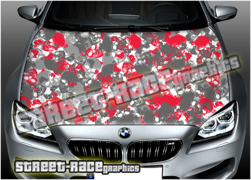 313 - Bonnet wrap (Skull camo stickerbomb)