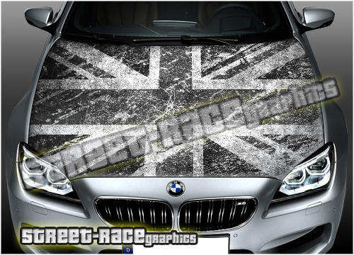 708 - Bonnet wrap (Union Jack Grunge flag)