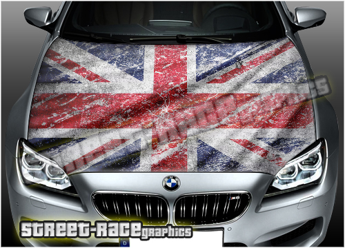 714 - Bonnet wrap (Union Jack Grunge flag)