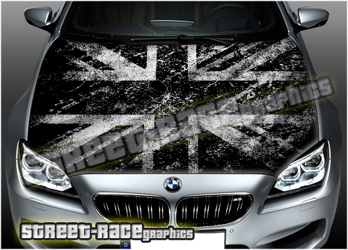 715 - Bonnet wrap (Union Jack Grunge flag)
