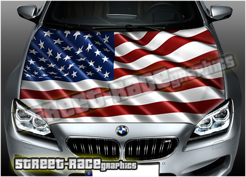 716 - Bonnet wrap (USA Wavy flag)