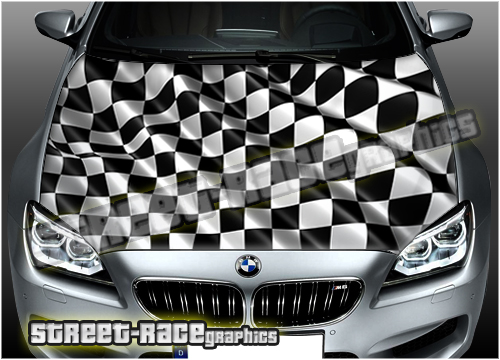 718 - Bonnet wrap (Chequered flag)