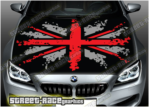 734 - Bonnet wrap (Union Jack Grunge flag)