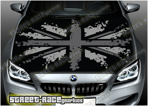 735 - Bonnet wrap (Union Jack Grunge flag)