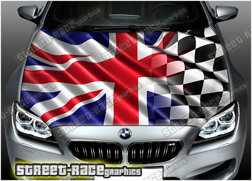 737 - Bonnet wrap (Union Jack & Chequered flag)