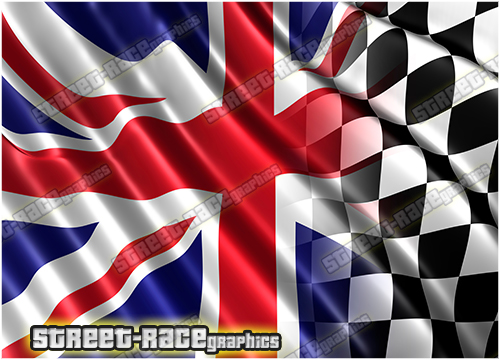737 - Bonnet wrap (Union Jack & Chequered flag) - Image 2