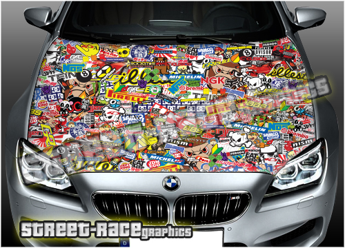 901 - Bonnet wrap (Stickerbomb - multi-colour)