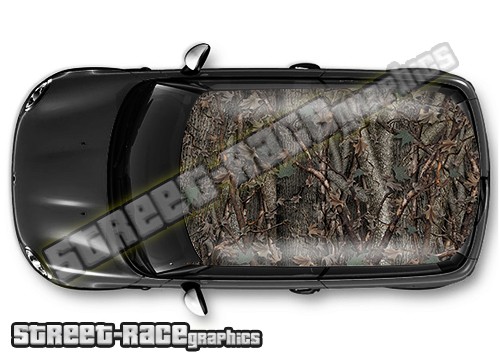 1204 - Camouflage car roof wrap (Oak Ambush)