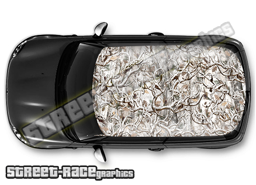 1207 - Camouflage car roof wrap (Snow Buck)