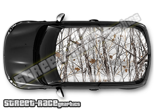 1213 - Camouflage car roof wrap (Snowstorm)