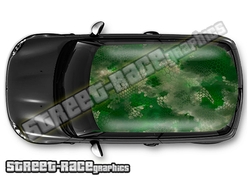 1217 - Camouflage car roof wrap (Chameleon forest)
