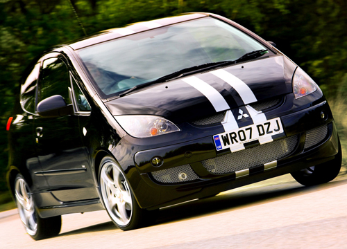 Mitsubishi Colt Black Hawk racing stripes